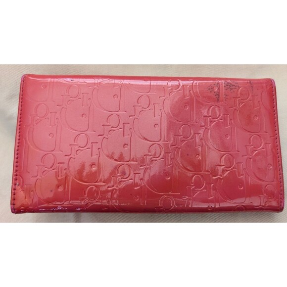 Christian Dior Ultimate Rendez-vous Patent Dior Trotter Fuchsia Wallet Two Tone - Picture 2 of 4
